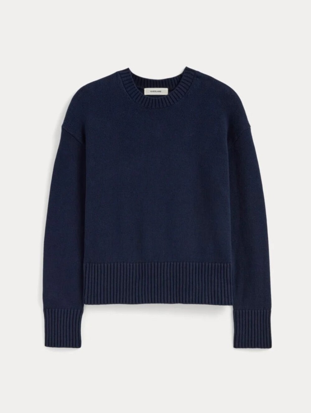 EVERLANE | NWT US S The Boxy Organic Cotton Knit Sweater | navy blue | $165